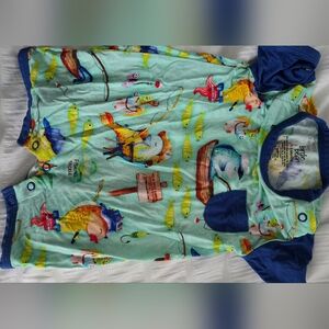 Birdie Bean Blue and Green Romper with Nautical Theme